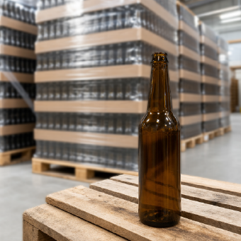 Botella de vidrio para cerveza retornable y de un solo uso