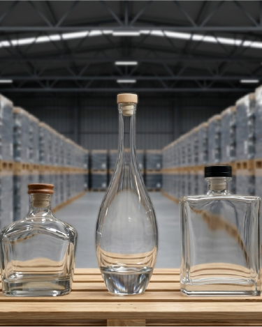Tarima de botellas premium con corcho listas para exportación