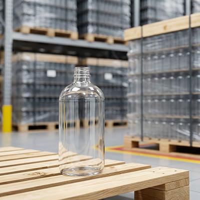 Botella de vidrio para agua y bebidas