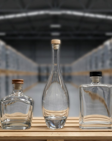 Tarima de botellas premium con corcho listas para exportación